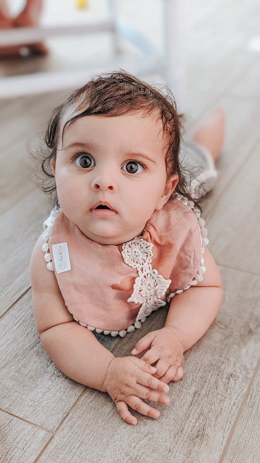 Handmade Dribble Bib - Triple Pink Floral