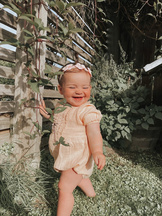 Isla Lace Playsuit - Blush