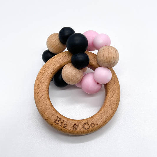 Wooden Teether Ring - Blueberry