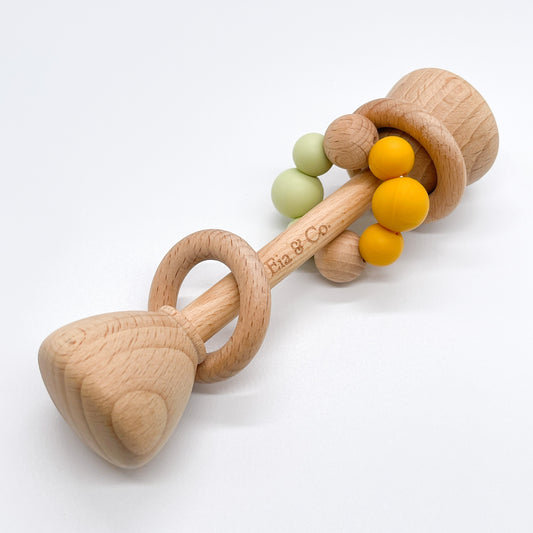 Wooden Rattle - Lemon Lime