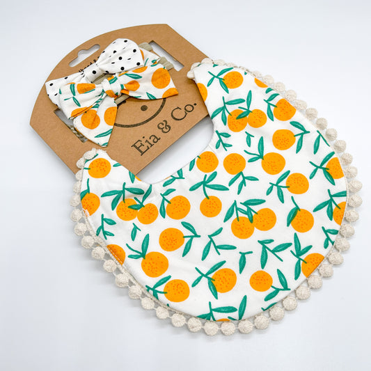 Handmade Dribble Bib - Mandarin